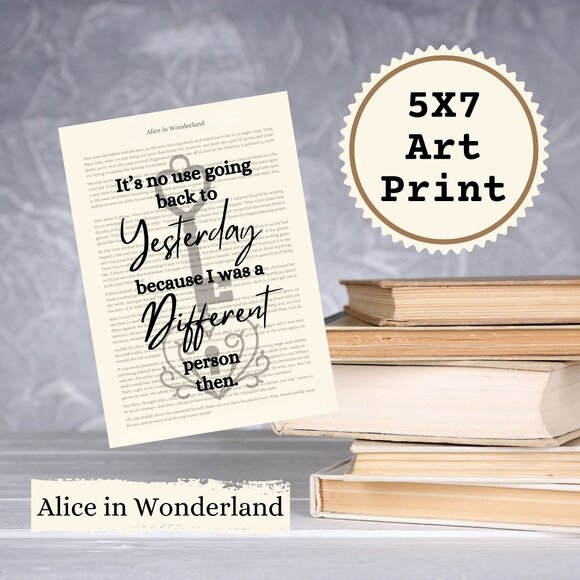 Alice in Wonderland Book Page Wall Art Print - Picture 1 of 2